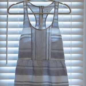 Lou & Grey White and Grey Stripe Dress